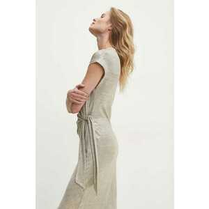 Answear Lab rochie culoarea auriu, maxi, evazată imagine