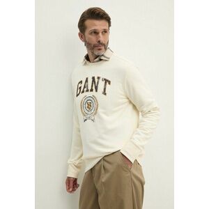 Gant bluza barbati, culoarea bej, cu imprimeu, 2015069 imagine