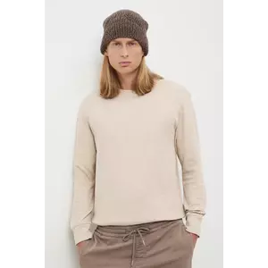 Medicine longsleeve barbati, culoarea bej, neted imagine