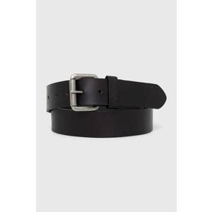 Barbour curea de piele barbati, culoarea negru imagine