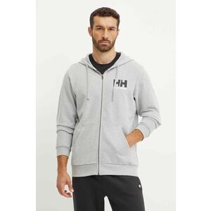 Helly Hansen hanorac de bumbac HH LOGO barbati, culoarea gri, cu glugă, cu imprimeu, 30393 imagine