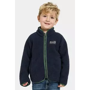 Didriksons hanorac polar pentru copii GIBBS KIDS FULLZIP culoarea albastru marin, neted, 505577 imagine