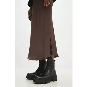 Answear Lab bocanci de piele femei, culoarea negru, cu platforma imagine