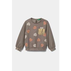 United Colors of Benetton bluza copii culoarea bej, cu imprimeu imagine