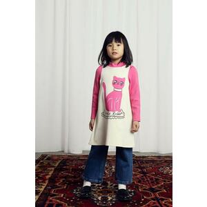 Mini Rodini rochie din bumbac pentru copii Cat culoarea roz, mini, dreaptă, 2475010710 imagine