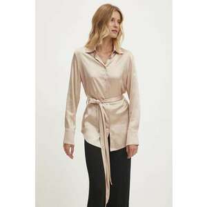 Answear Lab cămașă femei, culoarea bej, cu guler clasic, relaxed imagine