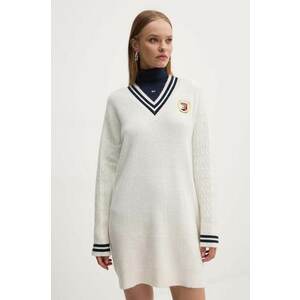 Tommy Jeans rochie culoarea bej, mini, dreaptă, DW0DW19810 imagine