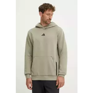 adidas Performance hanorac de antrenament Designed for Training culoarea verde, cu glugă, neted, JE6690 imagine