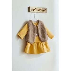Mayoral Newborn rochie din bumbac pentru bebeluși culoarea galben, mini, evazată, 2807 imagine