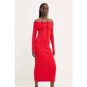 Desigual rochie MILWAUKEE culoarea rosu, midi, mulată, 24WWVF06 imagine