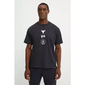 Under Armour tricou de antrenament Project Rock culoarea negru, cu imprimeu, 1386880 imagine