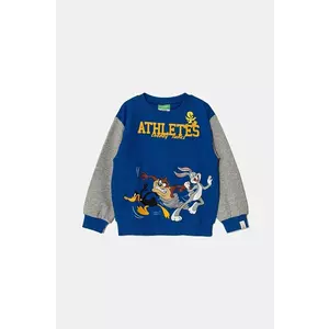 United Colors of Benetton hanorac de bumbac pentru copii x Looney Tunes culoarea albastru marin, cu imprimeu, 3J68G10GX imagine