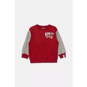 United Colors of Benetton hanorac de bumbac pentru copii x Looney Tunes culoarea bordo, cu imprimeu, 3J68G10GX imagine