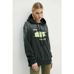 Diesel hanorac de bumbac F-BUXT-HOOD-P2 femei, culoarea negru, cu glugă, cu imprimeu, A15386.0PHAQ imagine