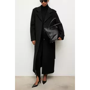 Answear Lab palton femei, culoarea negru, de tranzitie imagine