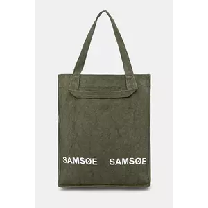 Samsoe Samsoe geanta de bumbac SALUCCA culoarea verde, U24300002 imagine