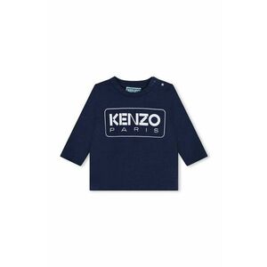 Kenzo Kids longsleeve din bumbac pentru bebeluși culoarea albastru marin, cu imprimeu, K60518 imagine