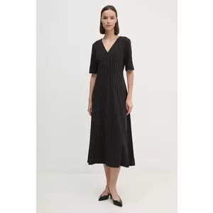 Dkny rochie culoarea negru, midi, evazată, D2G4A182 imagine