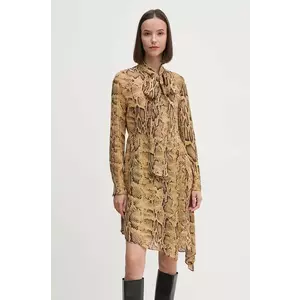 Sisley rochie culoarea maro, mini, evazată, 4YBMLV065 imagine