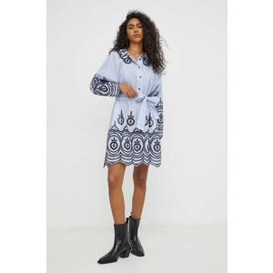 MUNTHE rochie din bumbac mini, evazată imagine