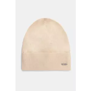 BOSS caciula de lana culoarea bej, de lana, din tesatura neteda, 50524276 imagine