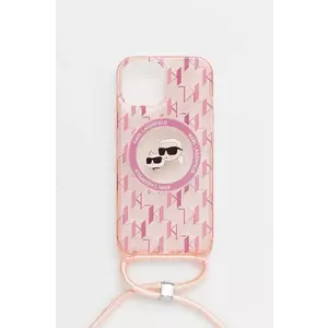 Karl Lagerfeld husă pentru telefon iPhone 15 / 14 / 13 6.1" culoarea roz, KLHMP15SHCKCKLCP imagine
