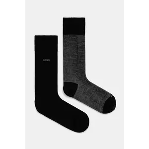 BOSS sosete din amestec de lana culoarea negru, 50524317 imagine