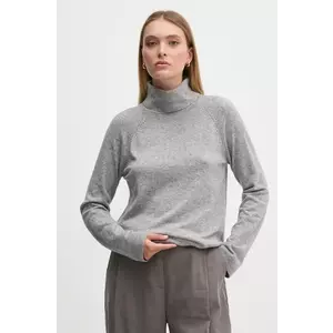 United Colors of Benetton pulover din amestec de lână culoarea gri, light, cu guler, 1035D2551 imagine