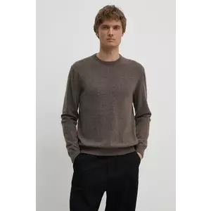 United Colors of Benetton pulover de lana barbati, culoarea maro, light, 1002U1G34 imagine