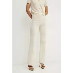 Morgan pantaloni de trening PALMA culoarea bej, neted, PALMA imagine