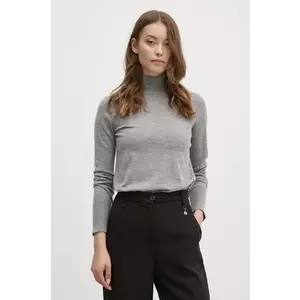Mos Mosh pulover de lana femei, culoarea gri, light, cu guler imagine