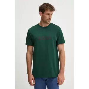 BOSS tricou din bumbac bărbați, culoarea verde, cu imprimeu, 50503276 imagine