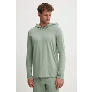 BOSS longsleeve lounge culoarea verde, neted imagine