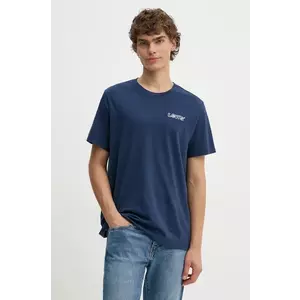 Levi's tricou din bumbac barbati, culoarea albastru marin, cu imprimeu imagine