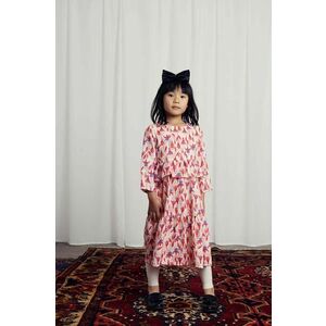 Mini Rodini rochie fete Fuchsia culoarea roz, midi, evazată, 2475010242 imagine