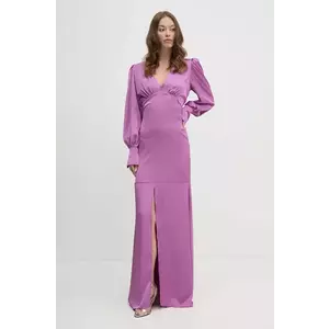 Artigli rochie culoarea violet, maxi, mulată, ACAB000521 imagine