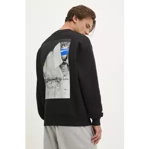 Karl Lagerfeld Jeans hanorac de bumbac barbati, culoarea negru, cu imprimeu, 246D1801 imagine