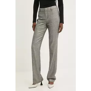 Chiara Ferragni pantaloni din lana culoarea gri, mulata, high waist, 77CBA122 imagine