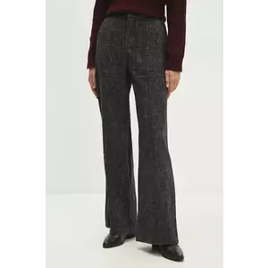 Answear Lab pantaloni femei, culoarea negru, drept, high waist imagine