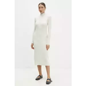 Answear Lab rochie culoarea bej, midi, mulată imagine