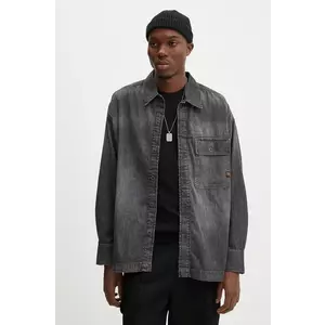 G-Star cămașă din denim bărbați, culoarea gri, cu guler clasic, relaxed, D25517-D540 imagine