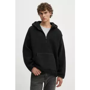 Levi's hanorac fleece culoarea negru, cu glugă, neted, A8611 imagine