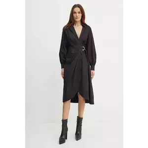 Karl Lagerfeld rochie din bumbac culoarea negru, mini, evazată, 246W1302 imagine