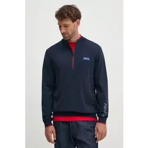 Pepe Jeans pulover de bumbac Red Bull Racing x Pepe Jeans culoarea bleumarin, light, cu turtleneck, RM700006 imagine