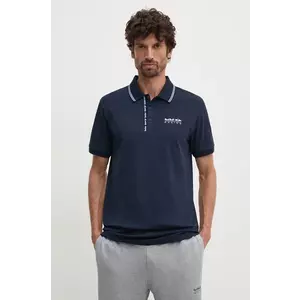 Pepe Jeans tricou polo Red Bull Racing x Pepe Jeans bărbați, culoarea bleumarin, cu imprimeu, RM540001 imagine