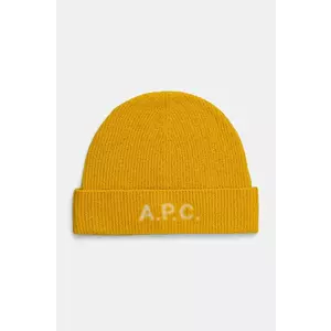 A.P.C. caciula de lana bonnet harry culoarea galben, de lana, WVBDK.M25085 imagine