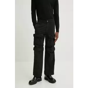 Diesel pantaloni de bumbac P-DANZEL culoarea negru, cu fitcargo, A14759.0SKAE imagine