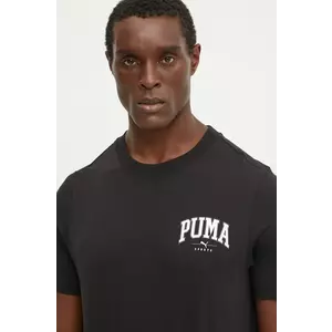 Puma tricou din bumbac barbati, culoarea negru, cu imprimeu, 681792 imagine