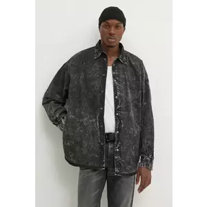 Diesel camasa din bumbac S-VEKEN barbati, culoarea negru, cu guler clasic, relaxed, A14400.0QKAZ imagine