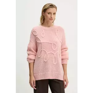 MUNTHE pulover de lana TAHLIS femei, culoarea roz, light, 243160124370 imagine